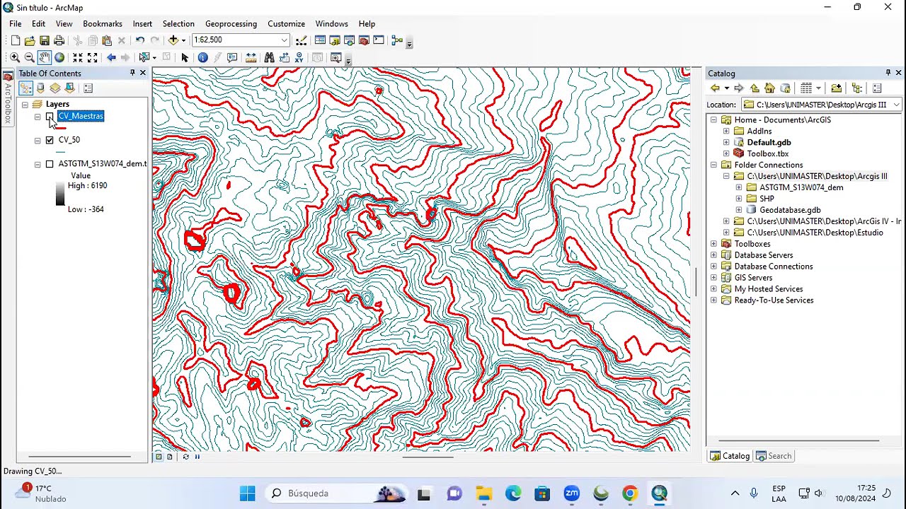 Generación y Clasificación de Curvas de Nivel en ArcGis