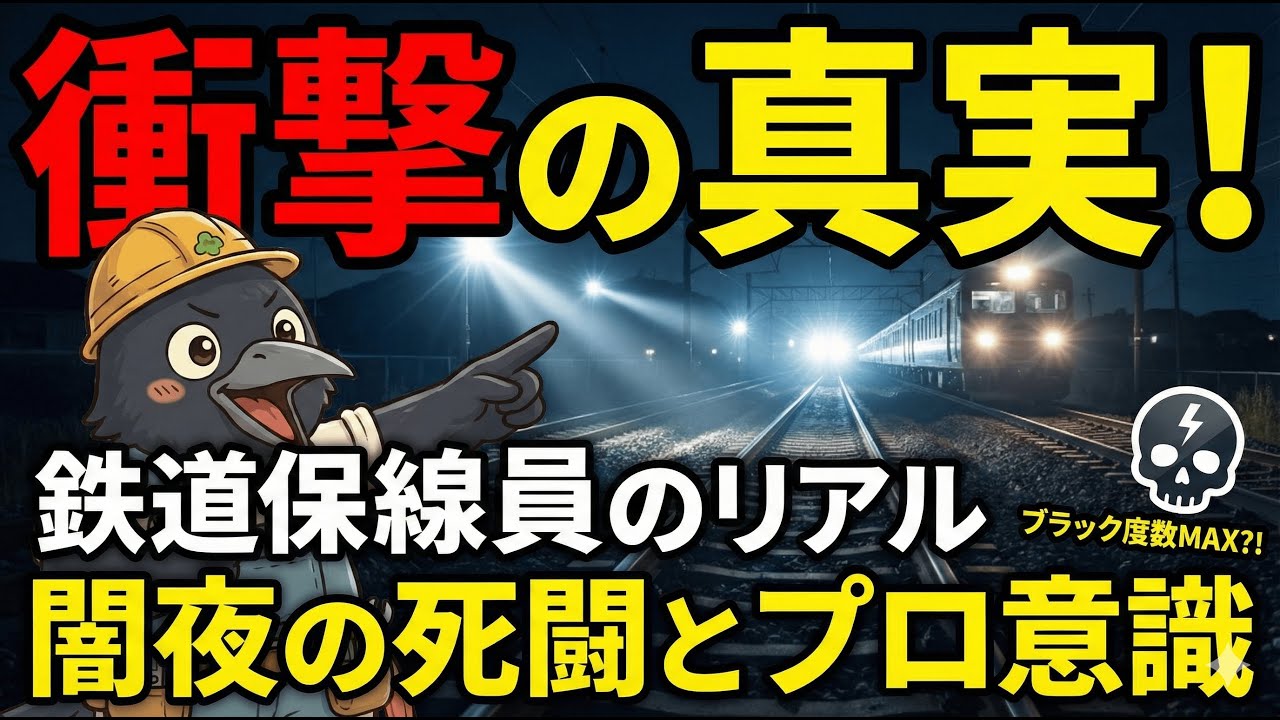 【鉄道保線員の闇】時速130kmの列車が横を通過する恐怖｜夜の線路で働く危険な現場とは？