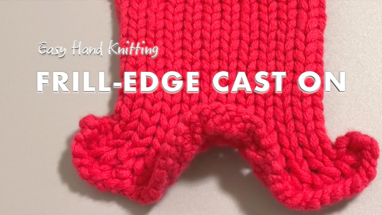 棒針でフリルが簡単に編めました◎作り目からフリルを編む方法◎編み物【簡単な棒針編み】毛糸