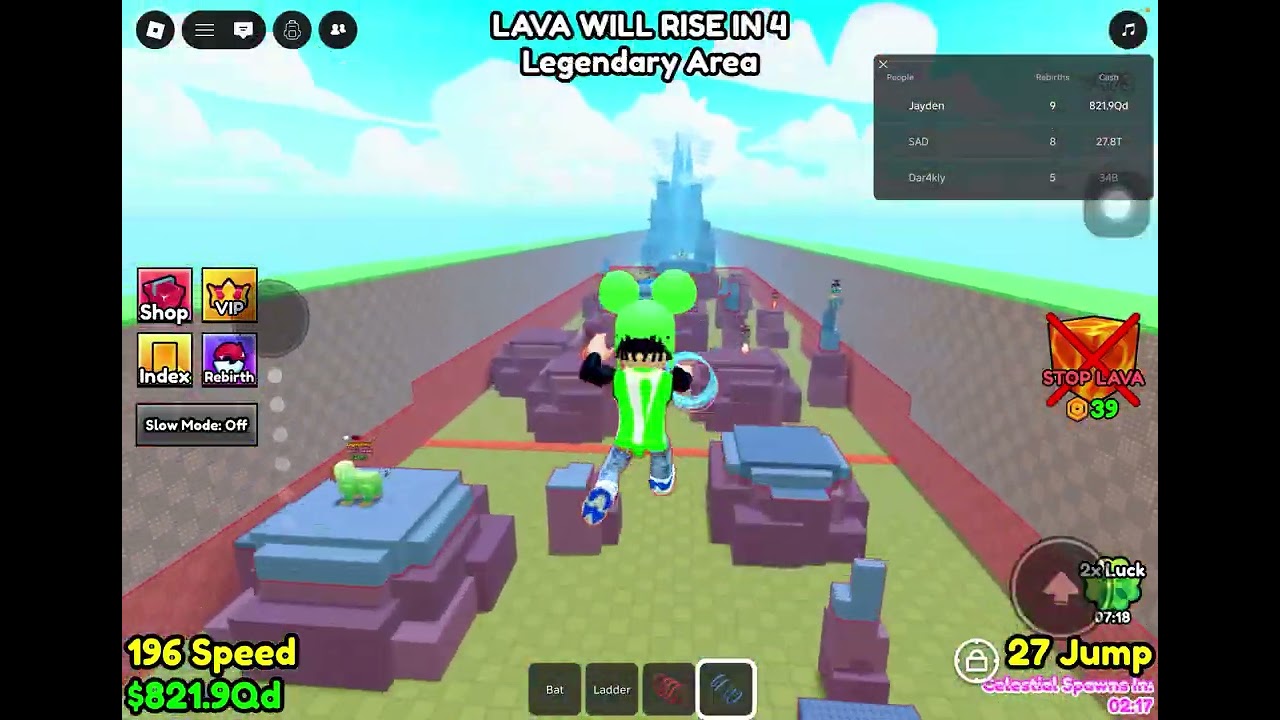 Survive lava for brainrots getting a celestial