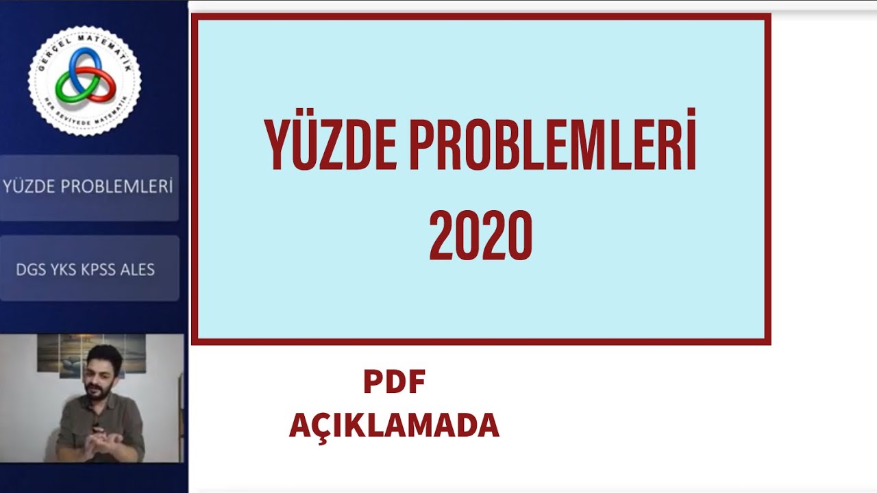 YÜZDE PROBLEMLERİ DGS TYT KPSS ALES 2020