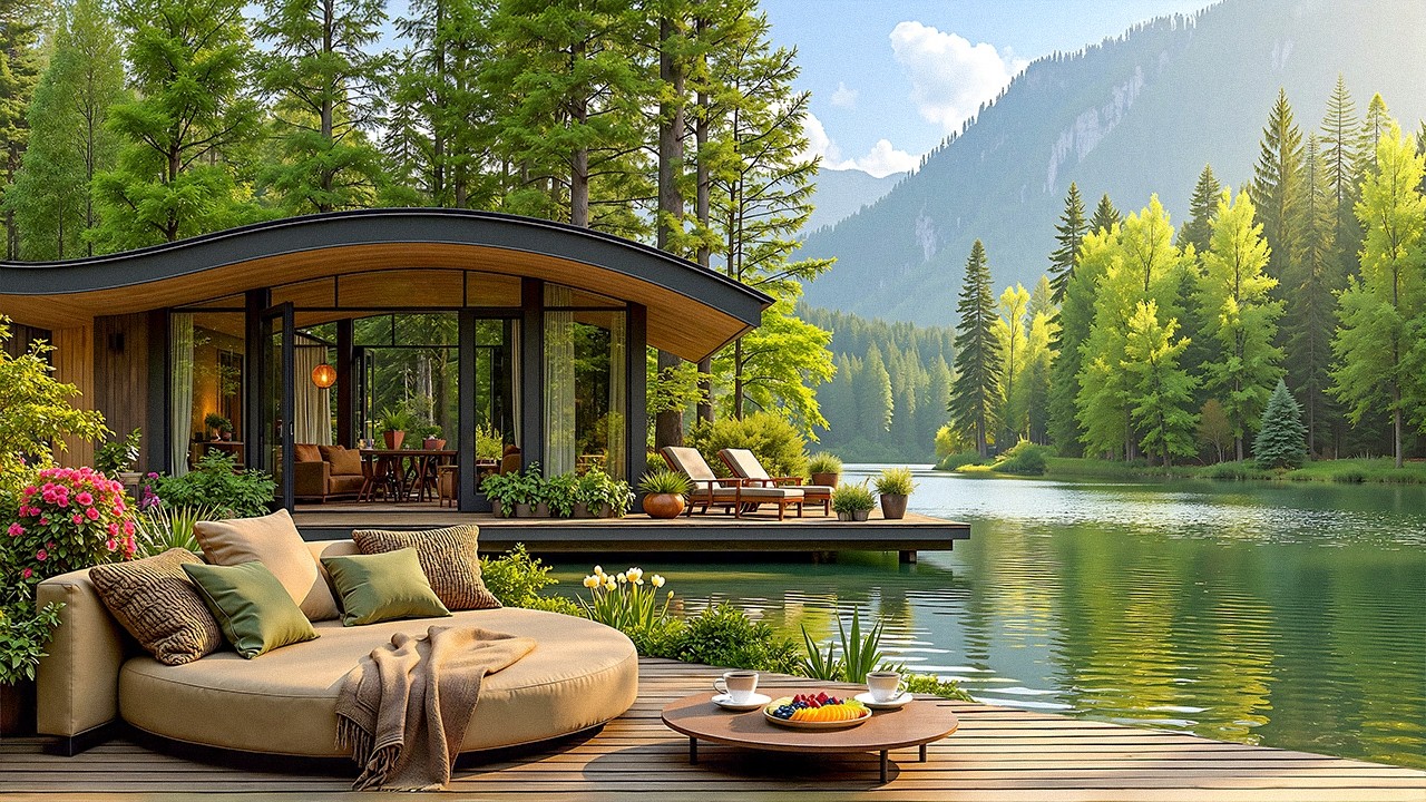 Gentle Villa Jazz in the Lakeside | Soft Jazz & Nature Serenity To Unwind