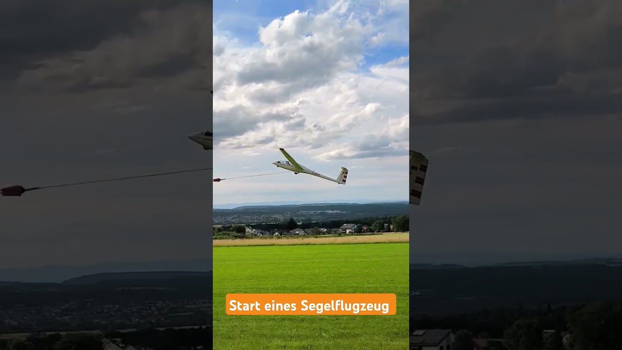 Start eines Segelflugzeug
