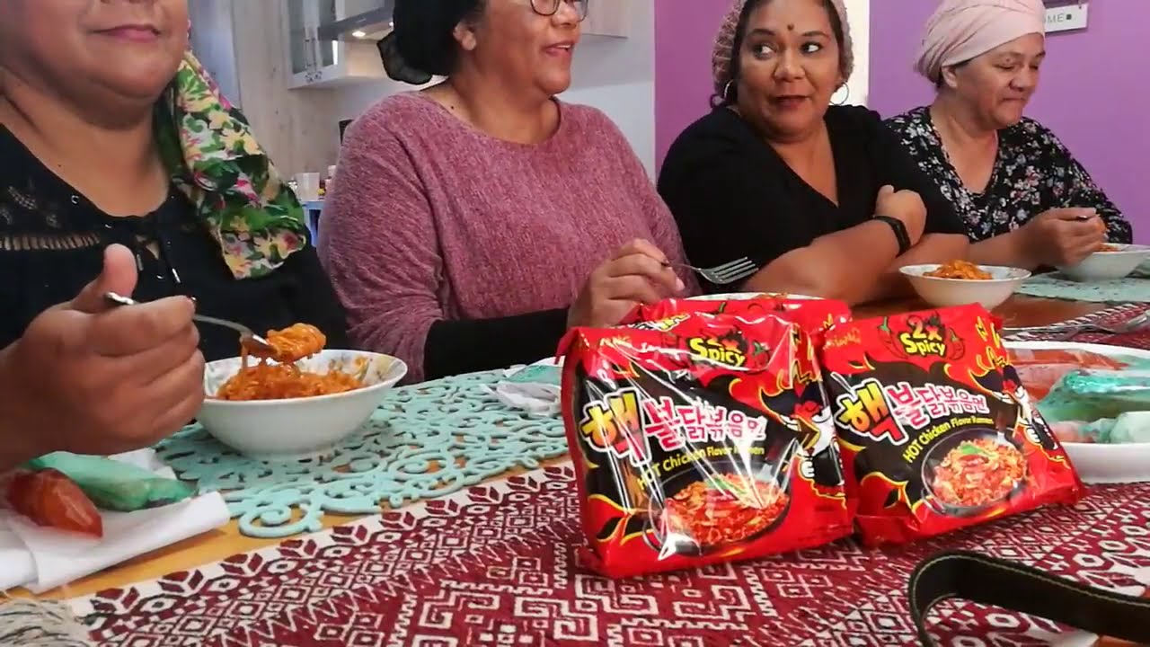 Samyung 2xSpicy Noodle Challenge with my sisters. @FatimaSydowCooks @gajacooks4079