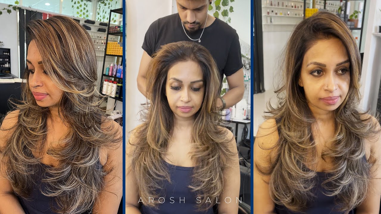 Hair cut  and Color blonde 👱&zwj;♀️ 💛transformation by Arosh #bridalmakeup #haircolor #highlights