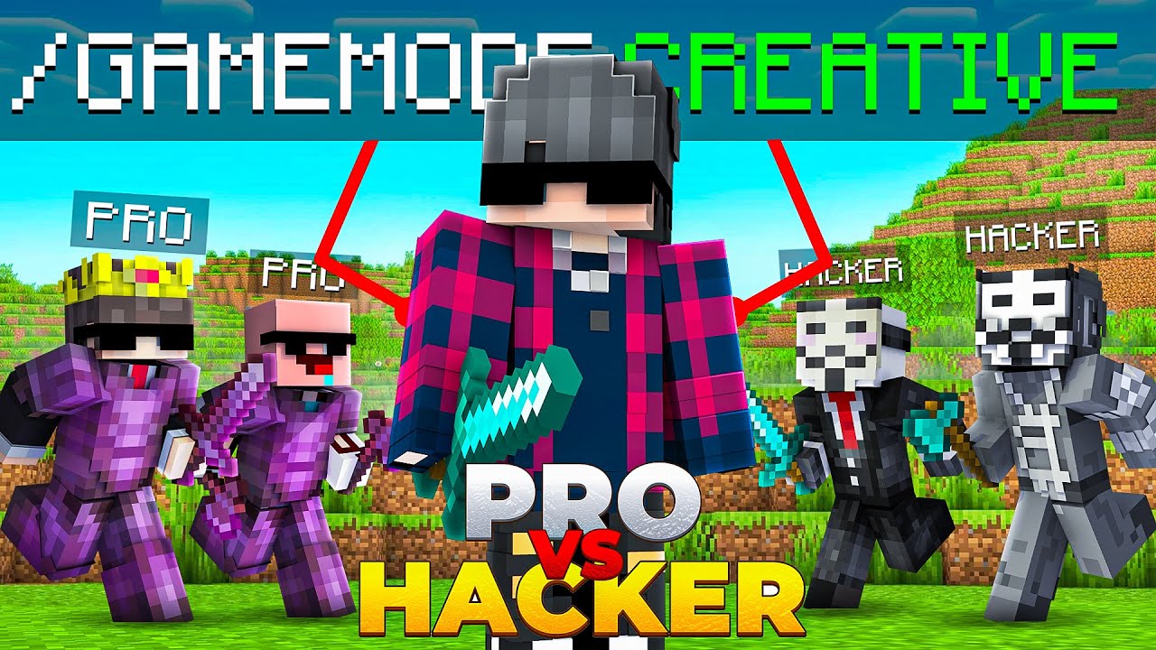 How I Got CREATIVE into 'PRO Vs HACKER' Minecraft Server!