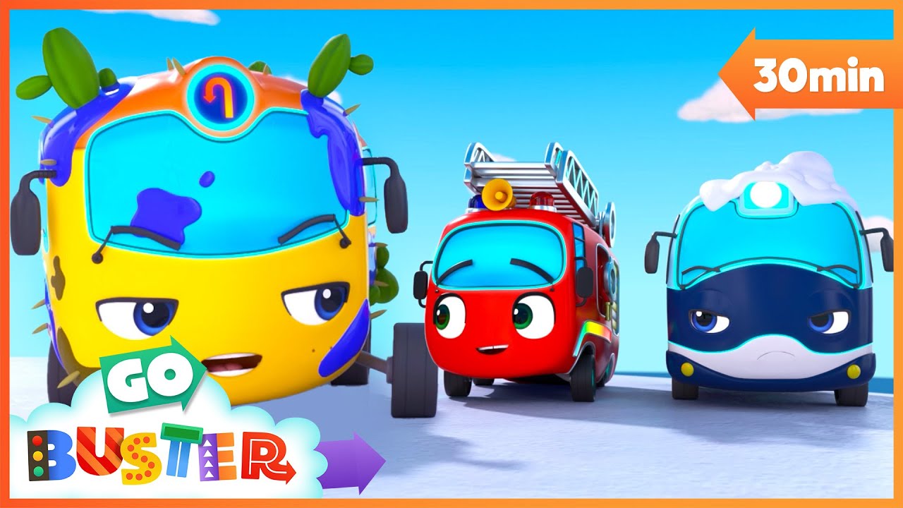 Driving Backwards to the Mountains! 🚗🌄 | Go Buster - Bus Cartoons & Kids Stories