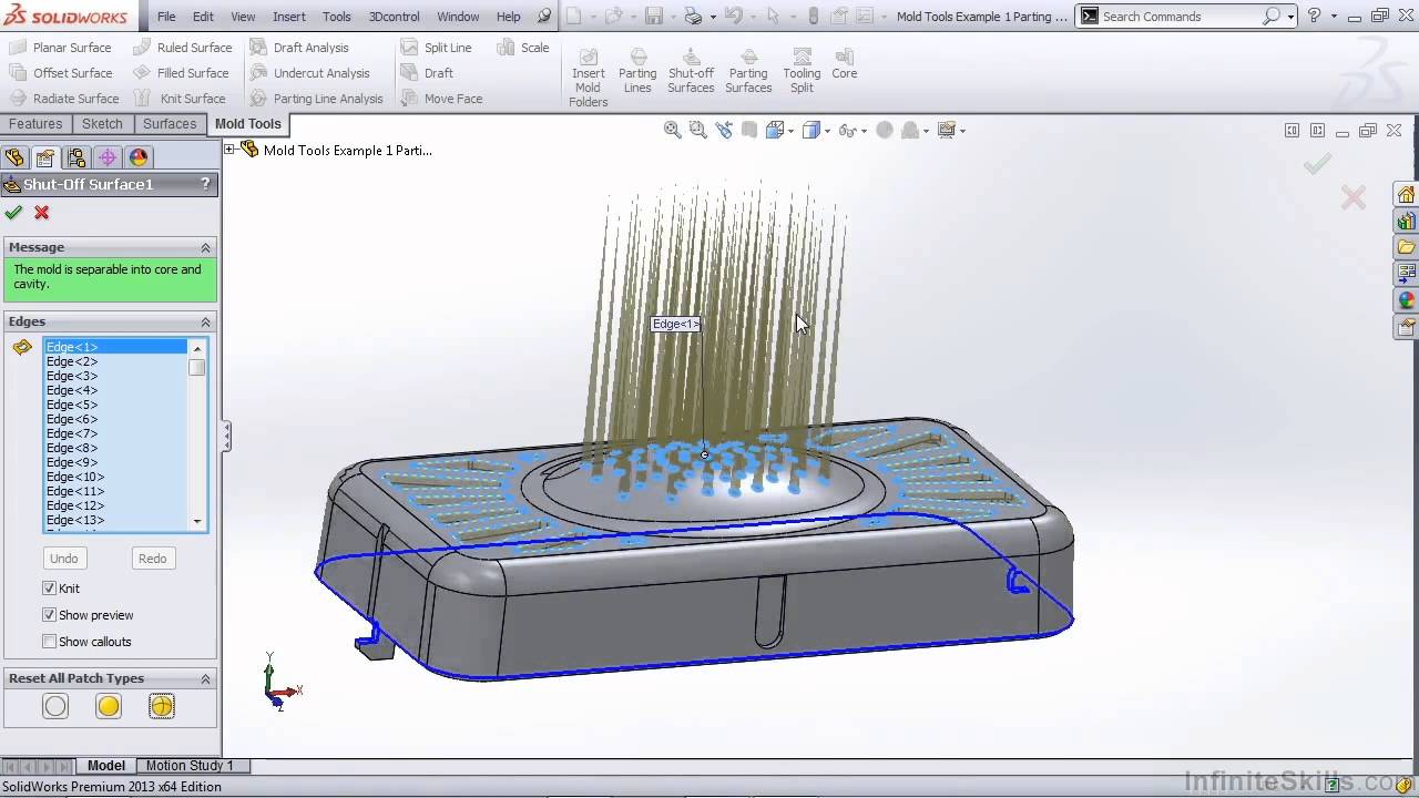 SolidWorks - Mold Tools Tutorial | Creating Shut-Off Surfaces