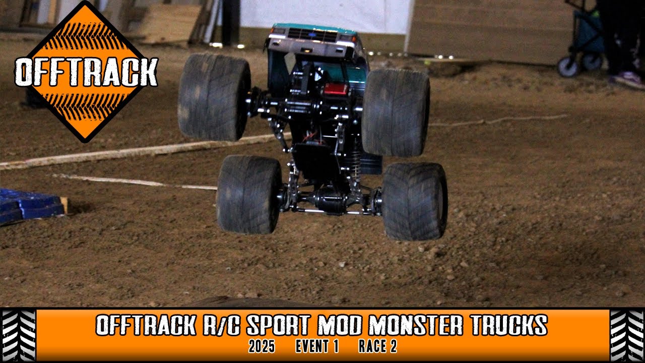 OffTrack RC Monster Truck Racing - Event 1 Race 2 - SPORTMOD Class - Side By Side Racing