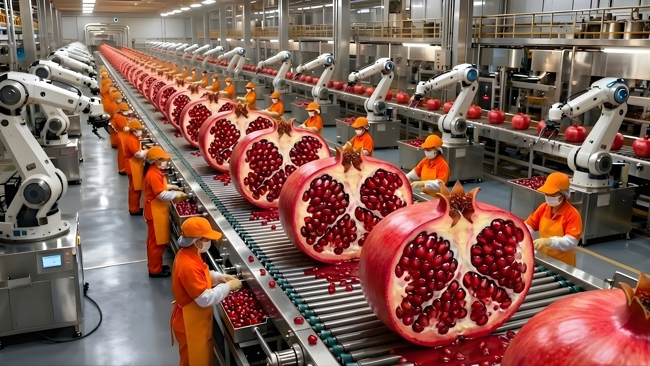 How They Harvest Pomegranates for Juice: Inside a Pomegranate Juice Factory (Full Process)