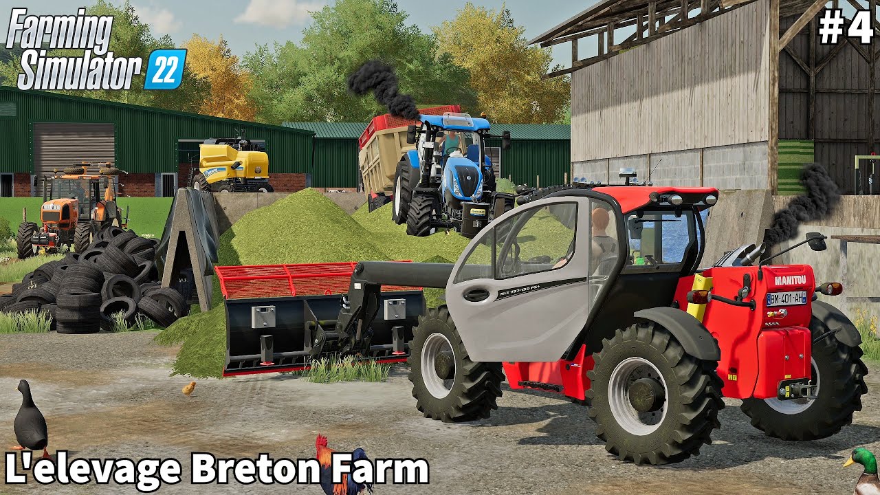Кормление животных, подготовка почвы, сбор травы на силос │L'Elevage Breton│FS 22│Timelapse#4