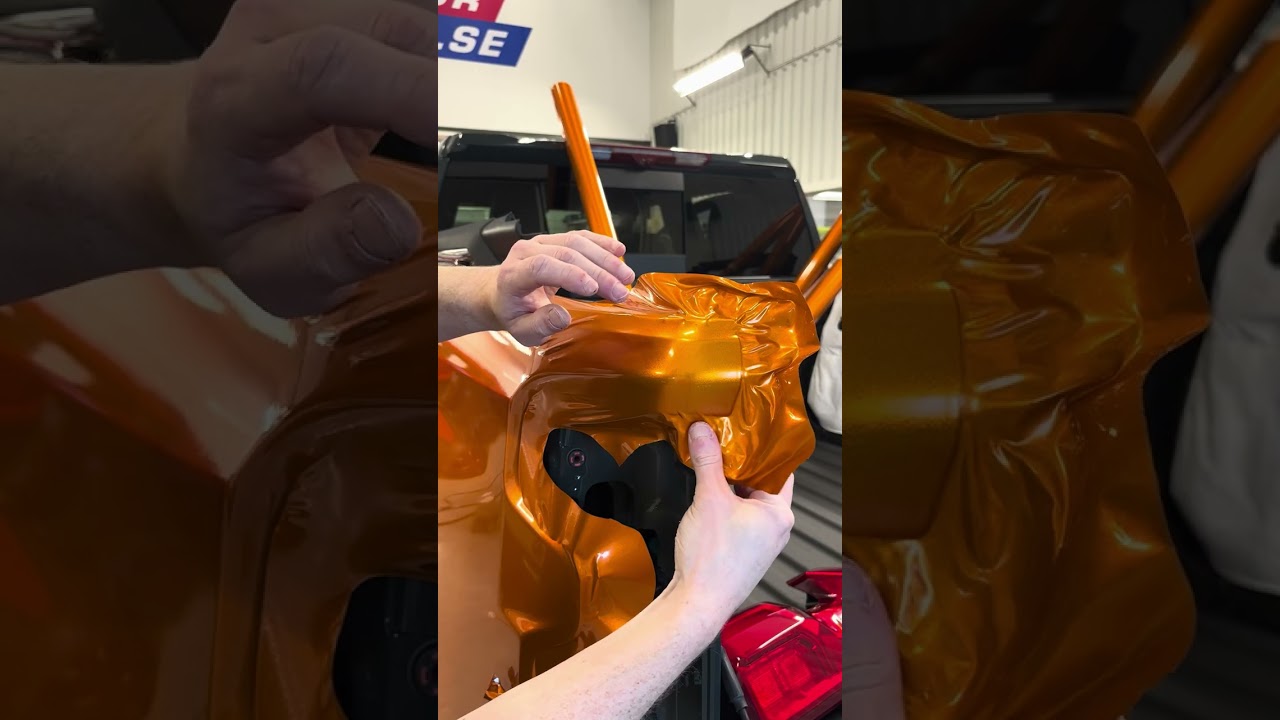 Truckbed orange wrap! #carwrap 