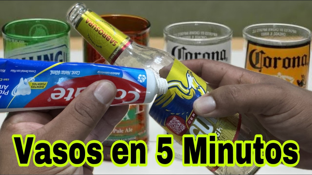 Como Hacer VASOS con Botellas Utilizando PASTA DENTAL