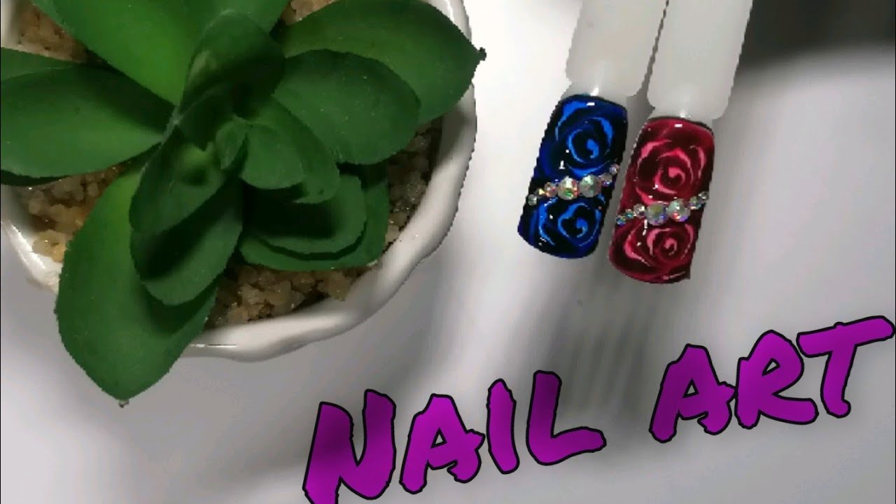 Εύκολα σχέδια με τριαντάφυλλα nail!!!