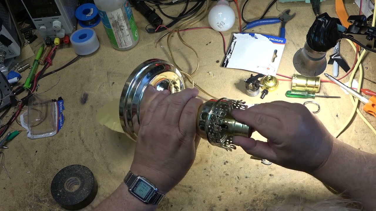 Lamp repair making different sized parts fit