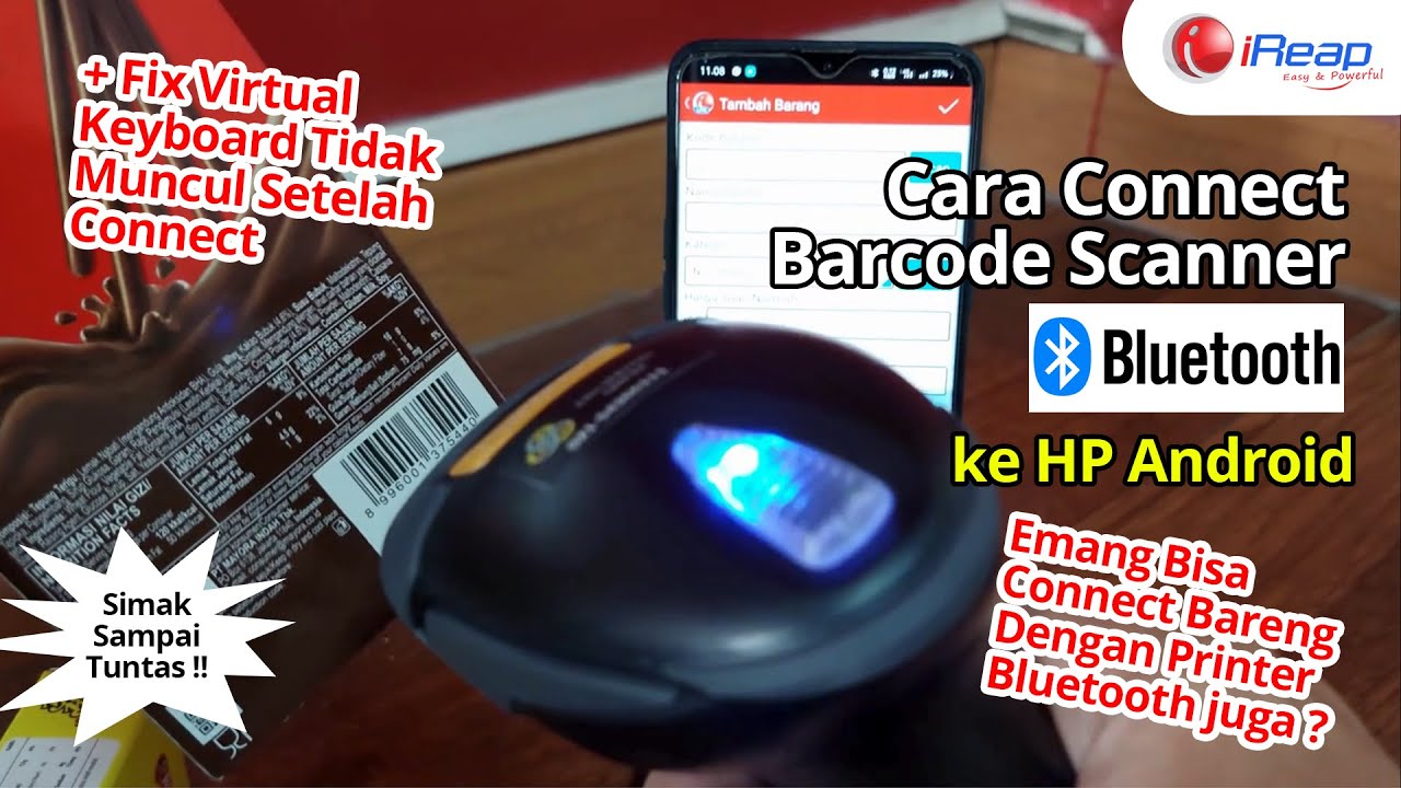 Cara Koneksi Bluetooth Barcode Scanner dan Printer Sekaligus + Aktifkan Virtual Keyboard 📲