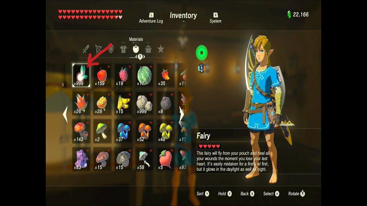 999 items in Breath of the Wild Fast!