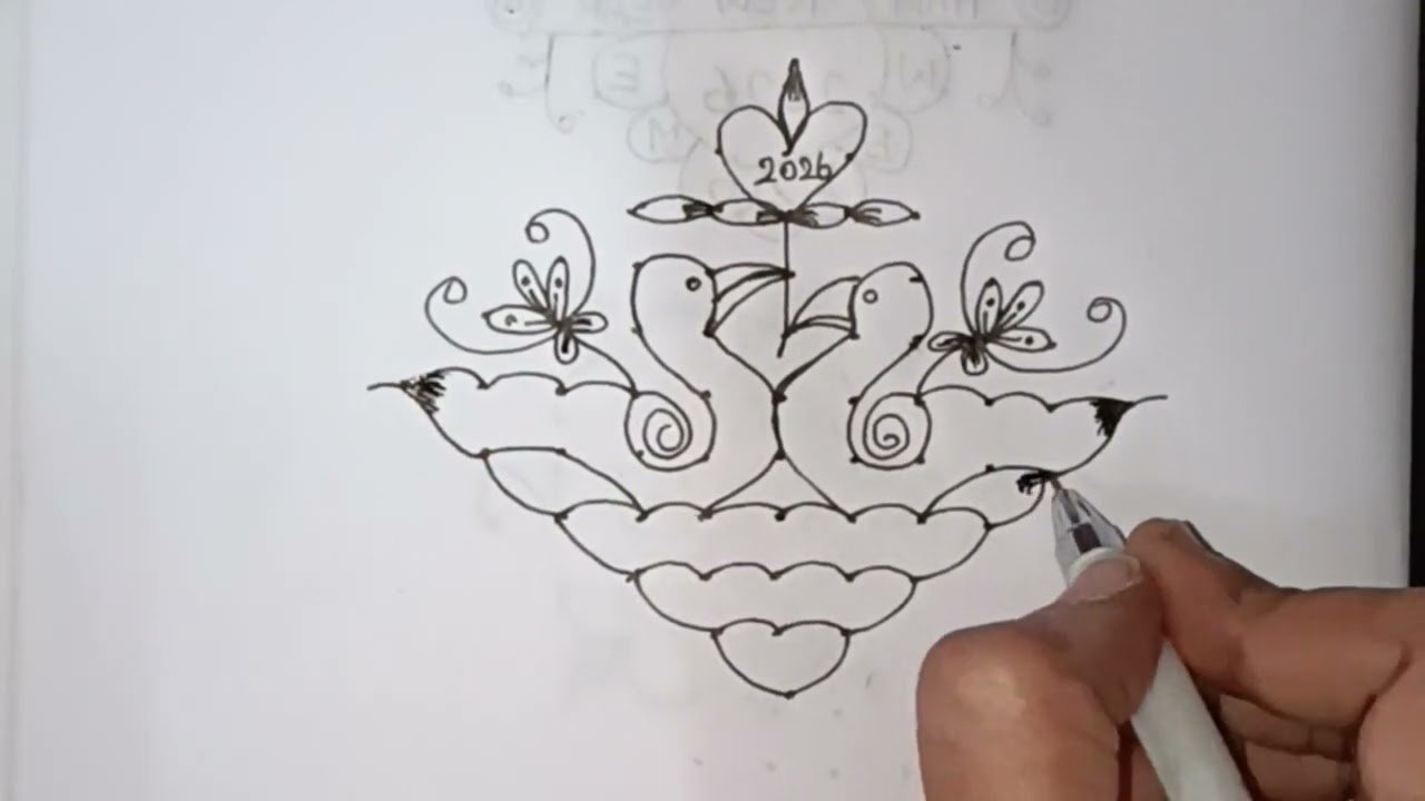 New year simple kolam 2026