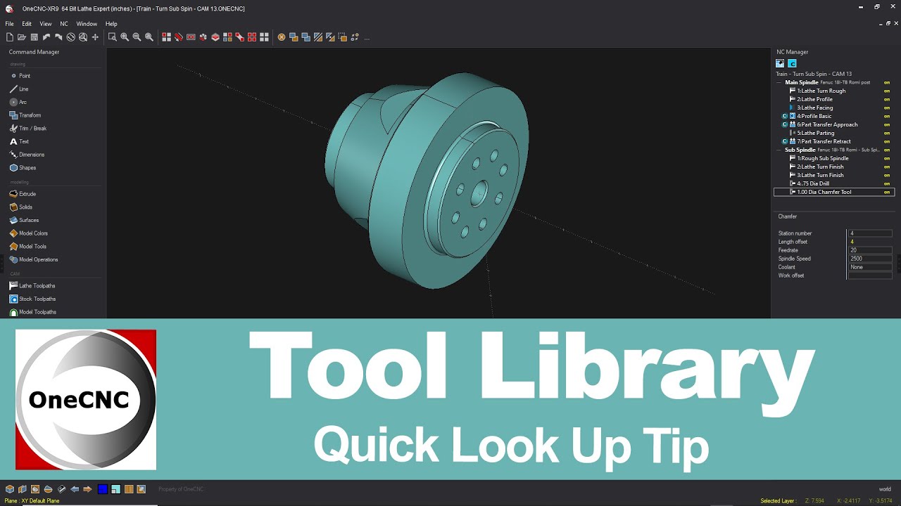 OneCNC CADCAM: Tool Library Quick Look Up Tip