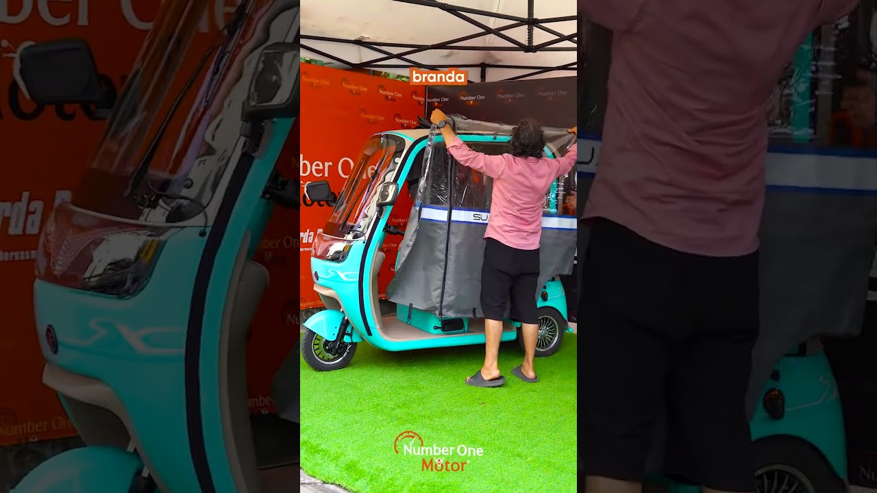 3 tekerlekli brandalı Elektrikli motosiklete yağmur brandası montajı