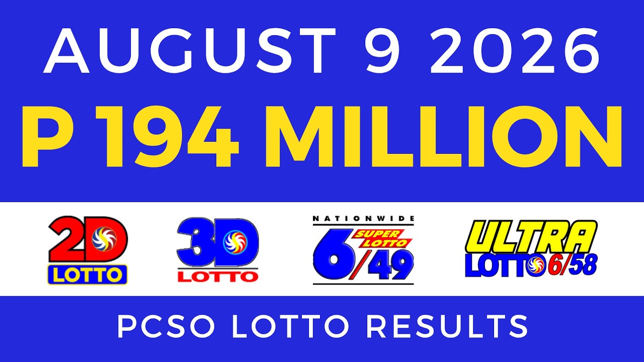 Lotto Result Today 9PM August 9 2026 PCSO