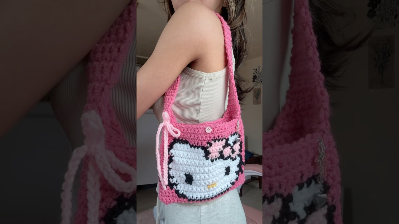 Crochet hello kitty bag🪽