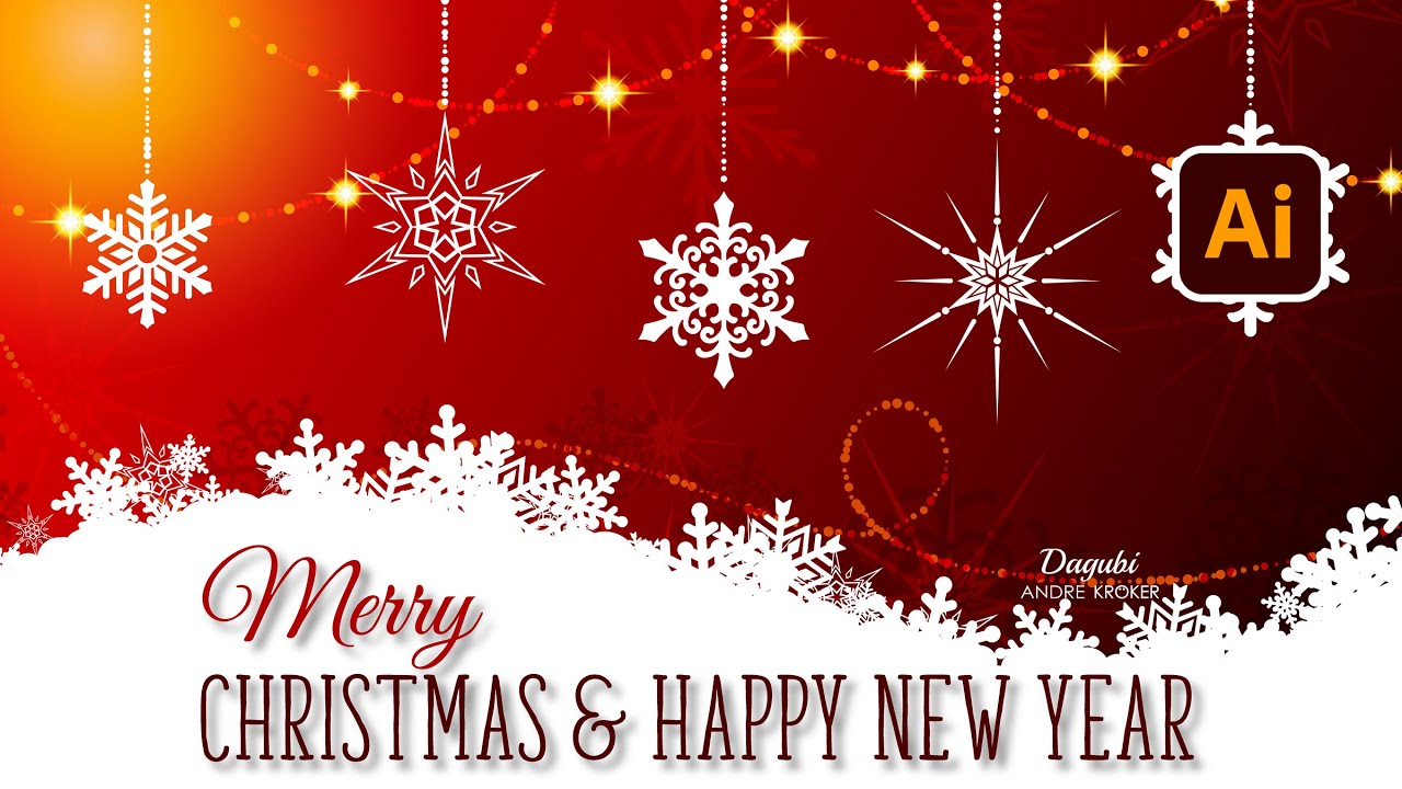 How to design a red Christmas Background with Brushes and Symbols in Adobe Illustrator