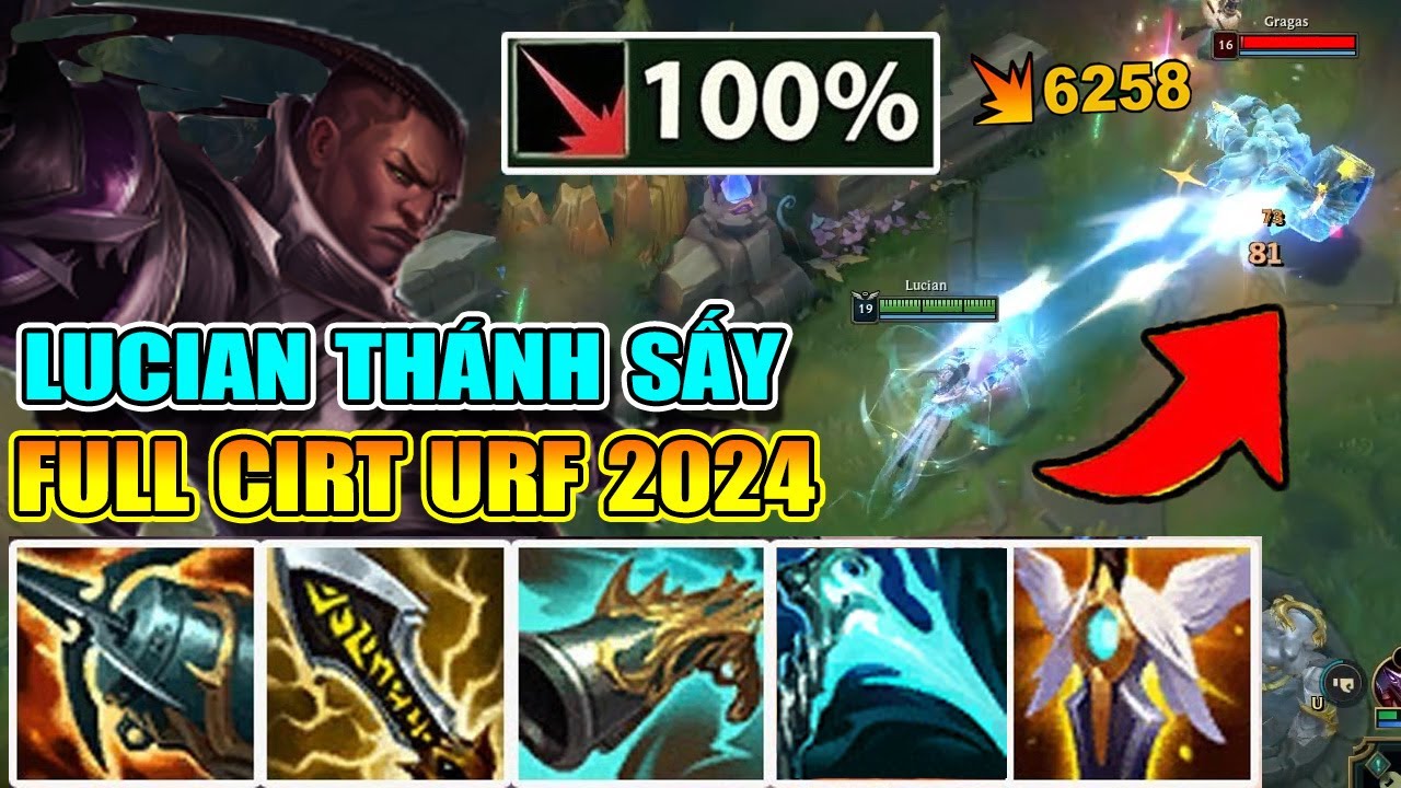 XẢ  R = 100 VIÊN ĐẠN/GIÂY LUCIAN FULL CRIT THANH TRỪNG TỪNG KẺ ĐỊCH TRONG URF 2024