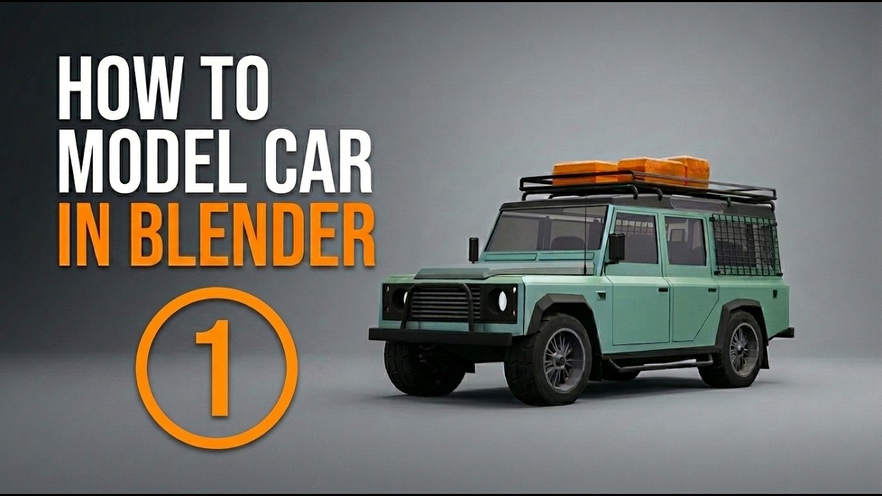 Modeling off-road vehicle in Blender - Beginner friendly tutorial - PART 1/4