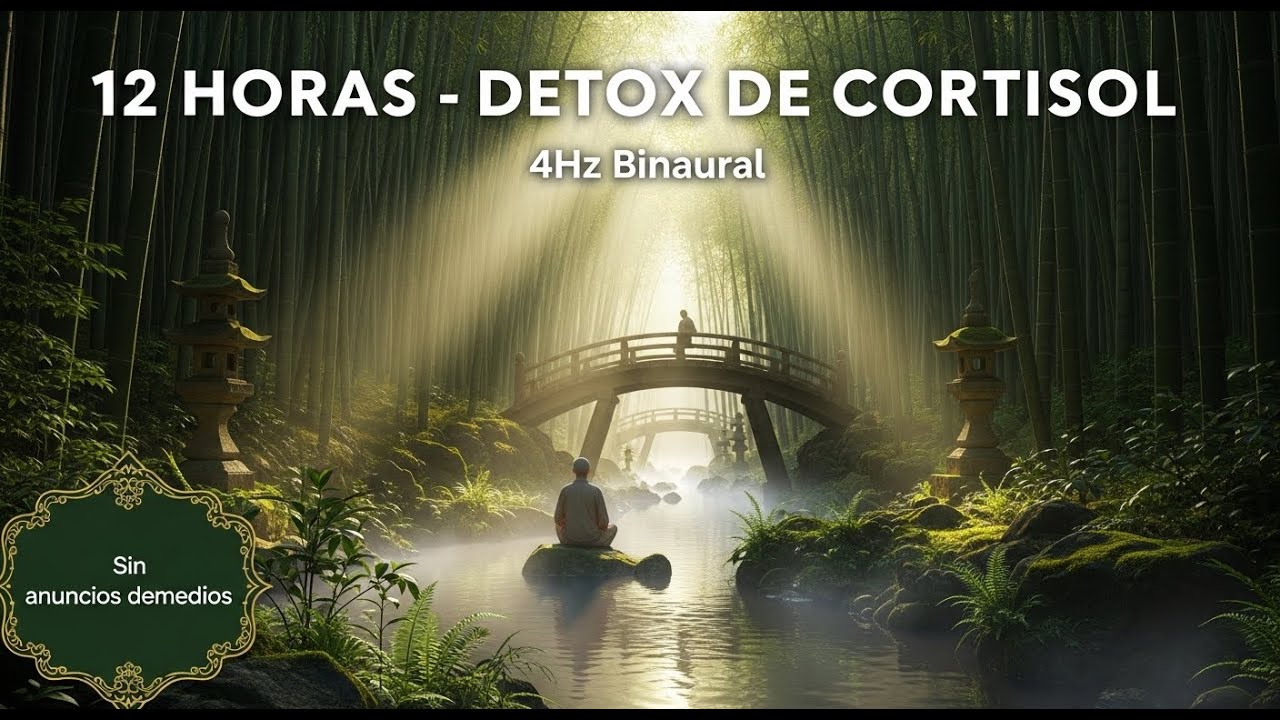 Ondas Binaurales 4Hz 🌿 DETOX DE CORTISOL: Sana Tu Ansiedad y ACTIVA Nervio Vago 🌿 12 HORAS