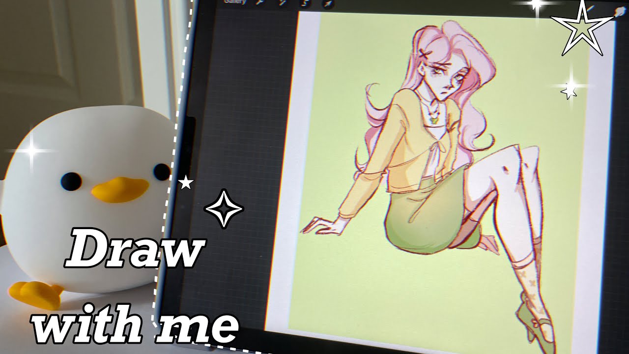 ⭒ Draw with me + cozy ⭒ // real time drawing+relaxing playlist