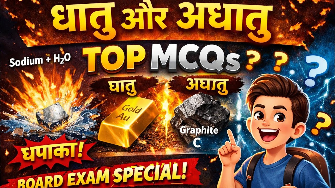 🔥 LIVE CLASS | धातु और अधातु | Board Exam MCQs | Class 10 Science