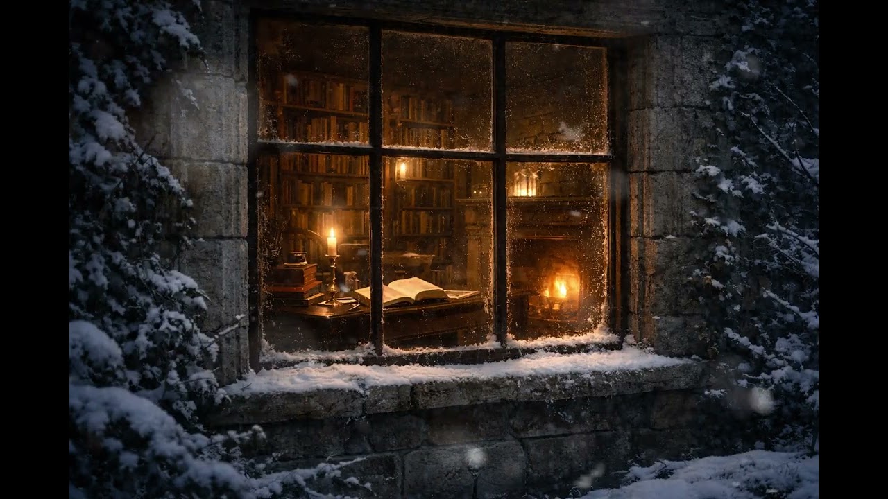 You’re Studying Alone in a Snowy Gothic Library ❄️🕯️ | Deep Focus (3 Hours)