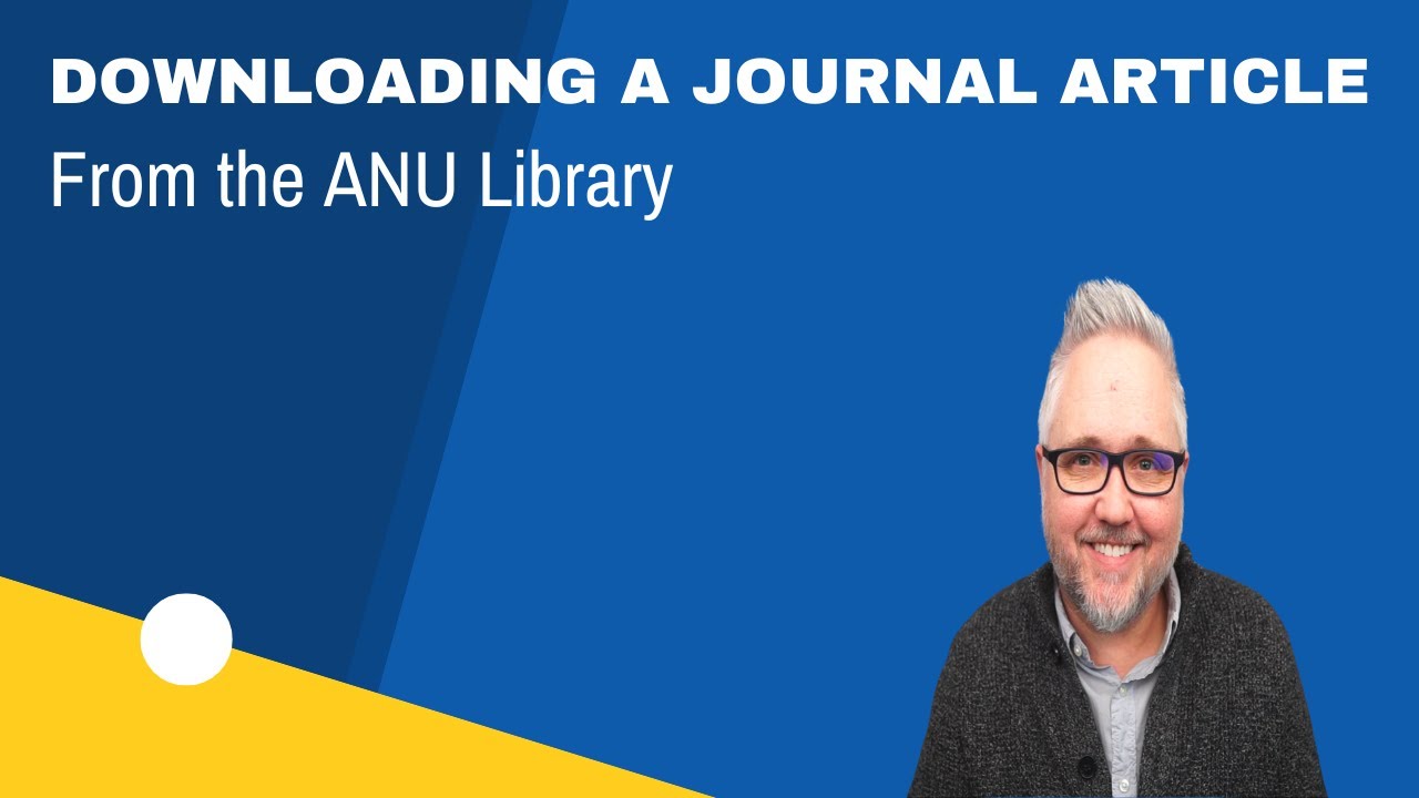 How to download a journal article from the ANU's library