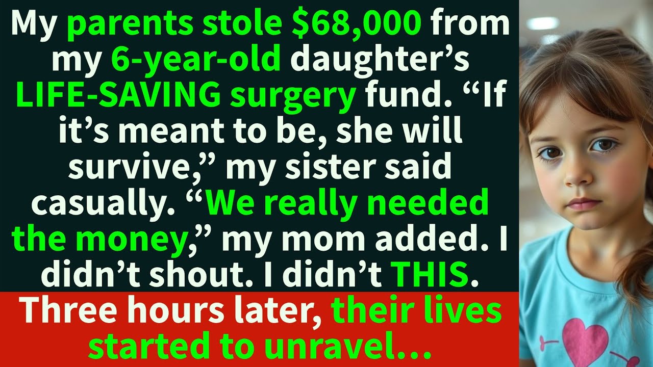 My parents stole $68,000 from my 6-year-old’s life-saving SURGERY FUND. Soon, they regretted…