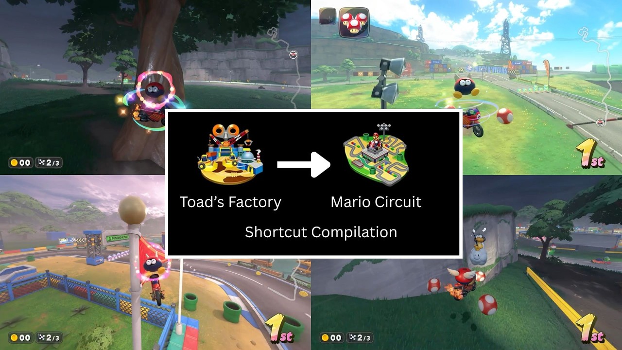 Toad’s Factory to Mario Circuit Shortcut Compilation