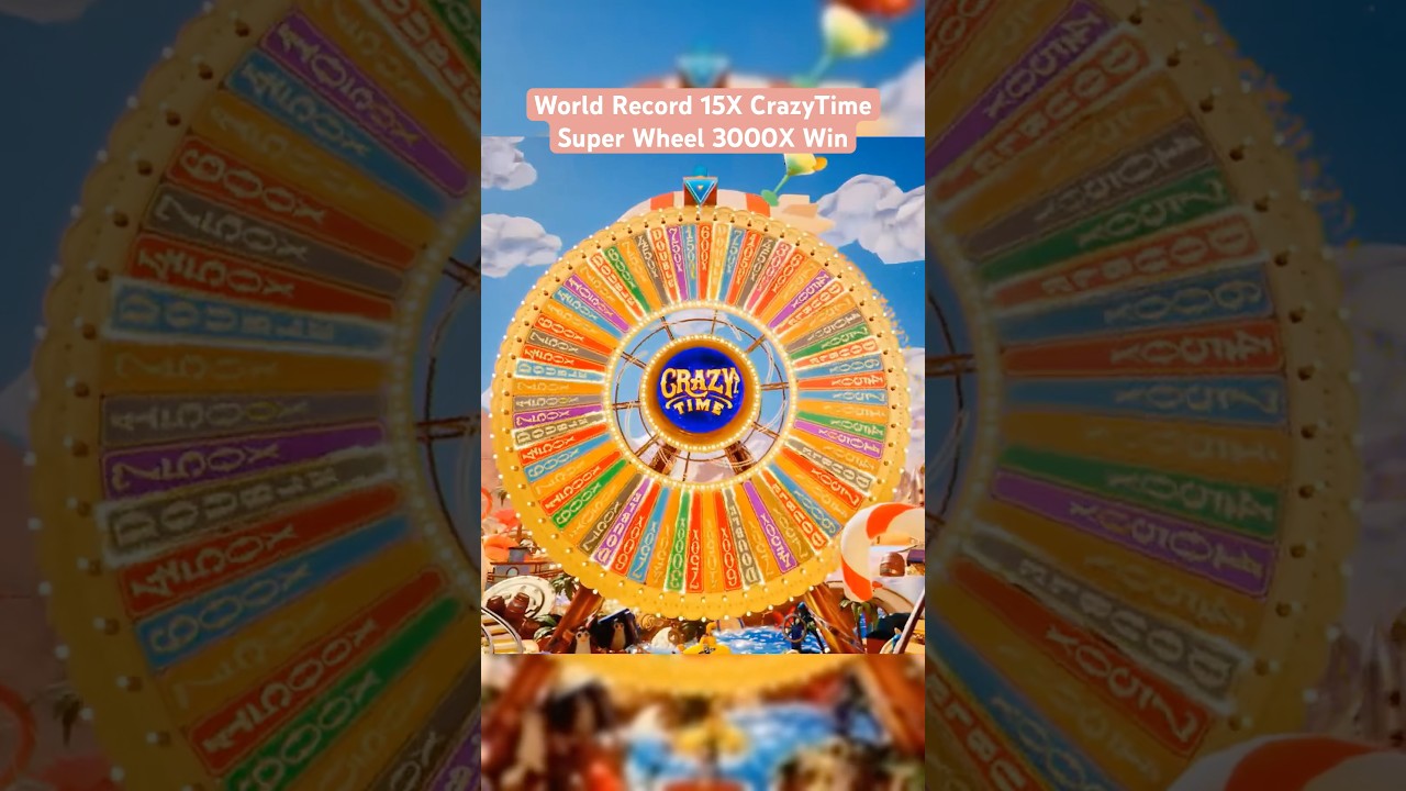 World Record 15X CrazyTime Super Wheel 3000X Win! #crazytime #slots #casino #maxwin #highroller