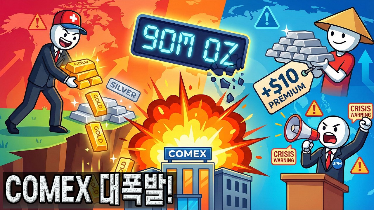 🚨 [COMEX 대폭발] 스위스, 금(GOLD) 던지고 은(SILVER) 샀다! | 재고 9천만oz 붕괴 + 상하이 $10 프리미엄 | JP모건 