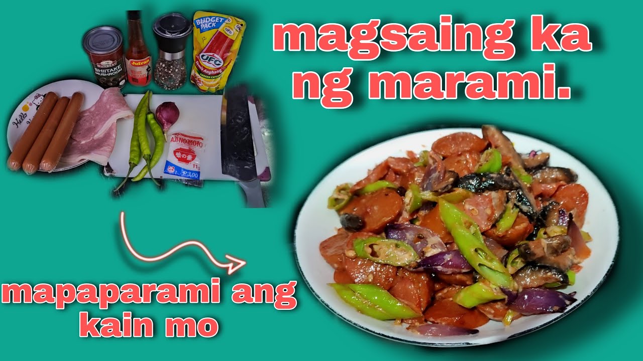 GAWIN MO TO SA HOTDOG AT SHITAKE MUSHROOM,SIGURADONG MAPAPARAMI ANG KAIN NYO.PANALO ANG LASA