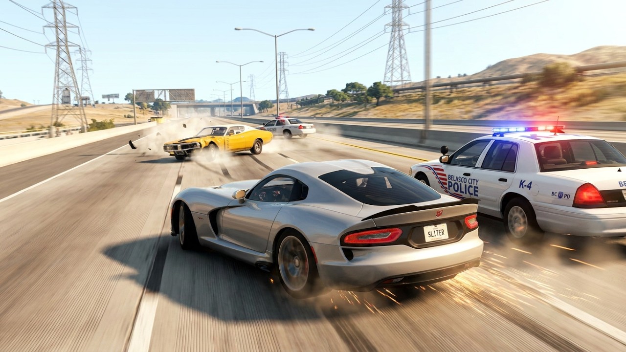 #chaseme in a Dodge Viper and Dodge Charger #beamngcrashes #gaming #youtube #gta5 #policechase