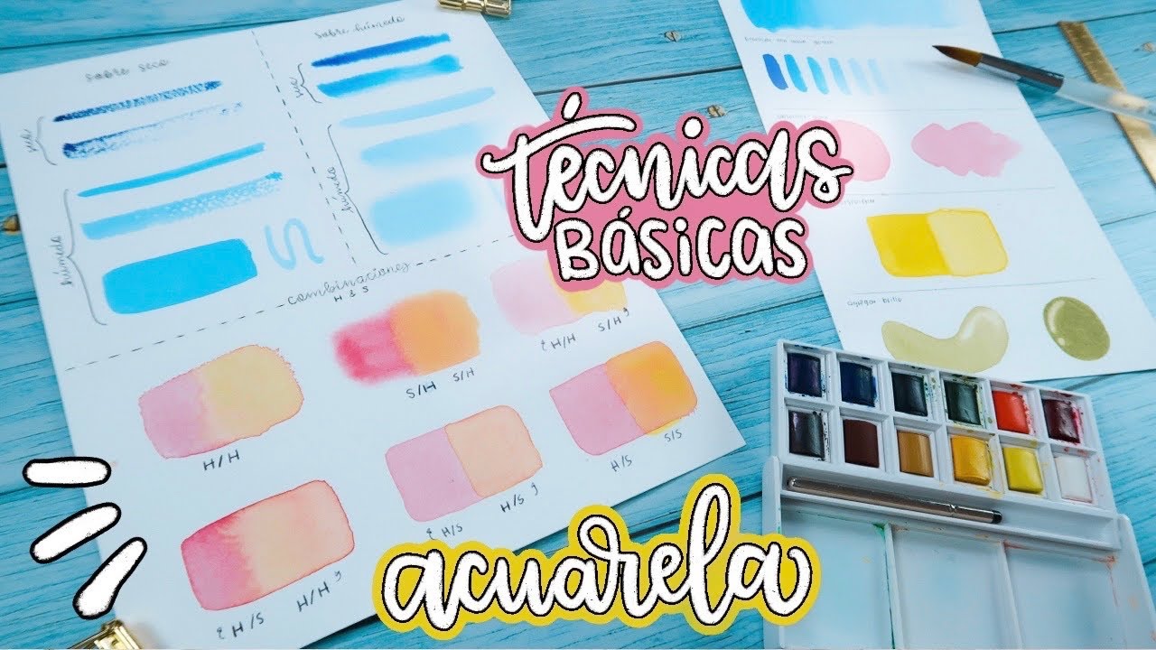 Técnicas básicas ACUARELA para principiantes🤍✨