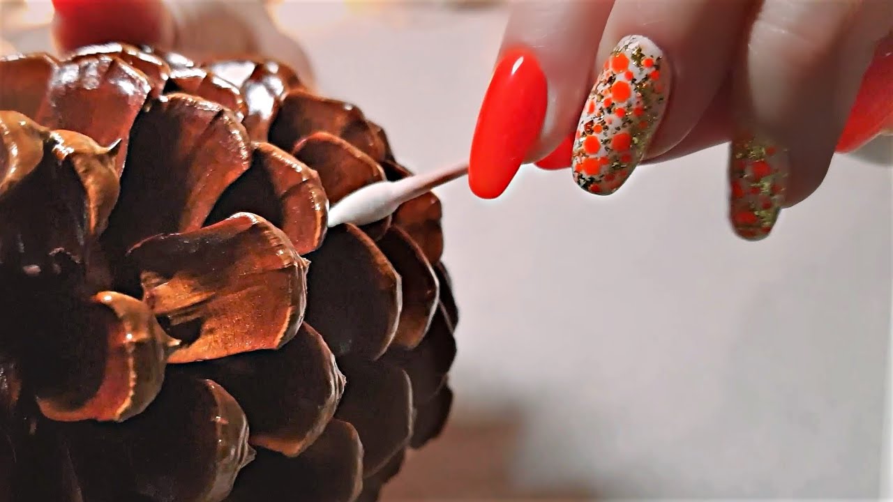TINGLY Pinecone 🌲 ASMR 🌲 Tapping, Scratching, Q-tip, Applying Glue