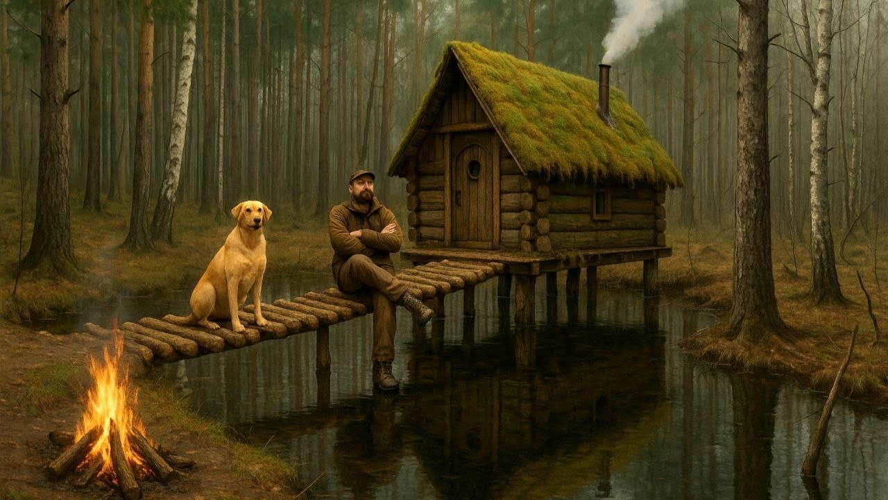 Строительство дома для выживания на болоте. Рыбалка и наслаждение дикой природой