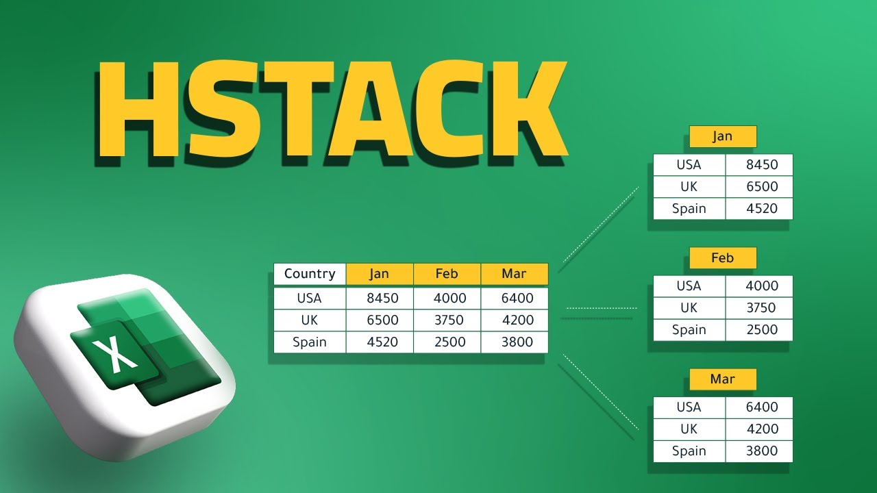 تجميع البيانات من عدة صفحات في صفحة واحدة في الاكسل Excel - الدالة HSTACK