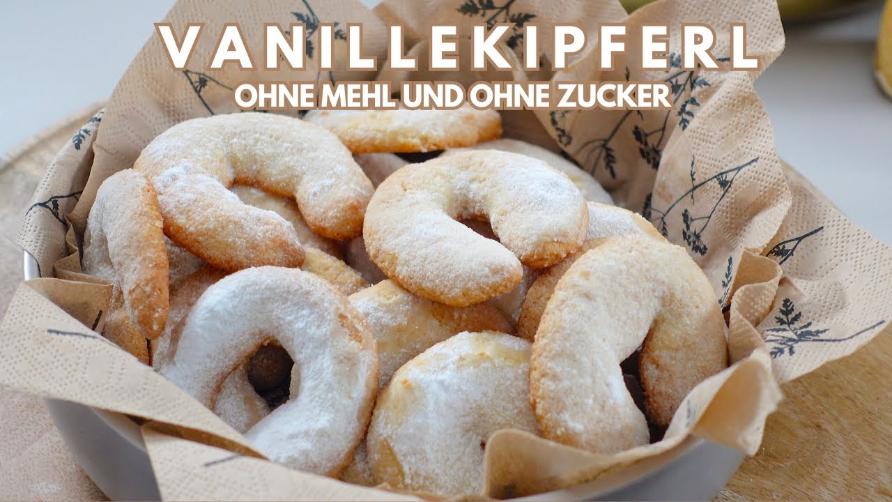 Perfekte Vanillekipferl ohne Mehl & ohne Zucker | glutenfrei Keto & Low Carb | Vanillekipferl Rezept