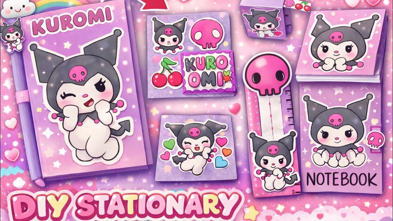 DIY Kuromi School Supplies 💜 Cute & Aesthetic Back to School Ideas
