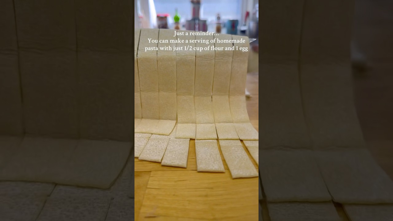 Two Ingredient Homemade Pappardelle #pasta #shorts