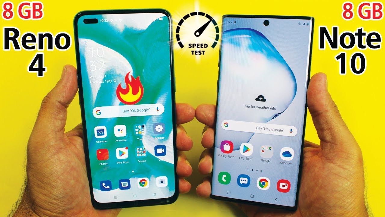 Oppo Reno 4 vs Samsung Galaxy Note 10 Speed Test & Comparison!