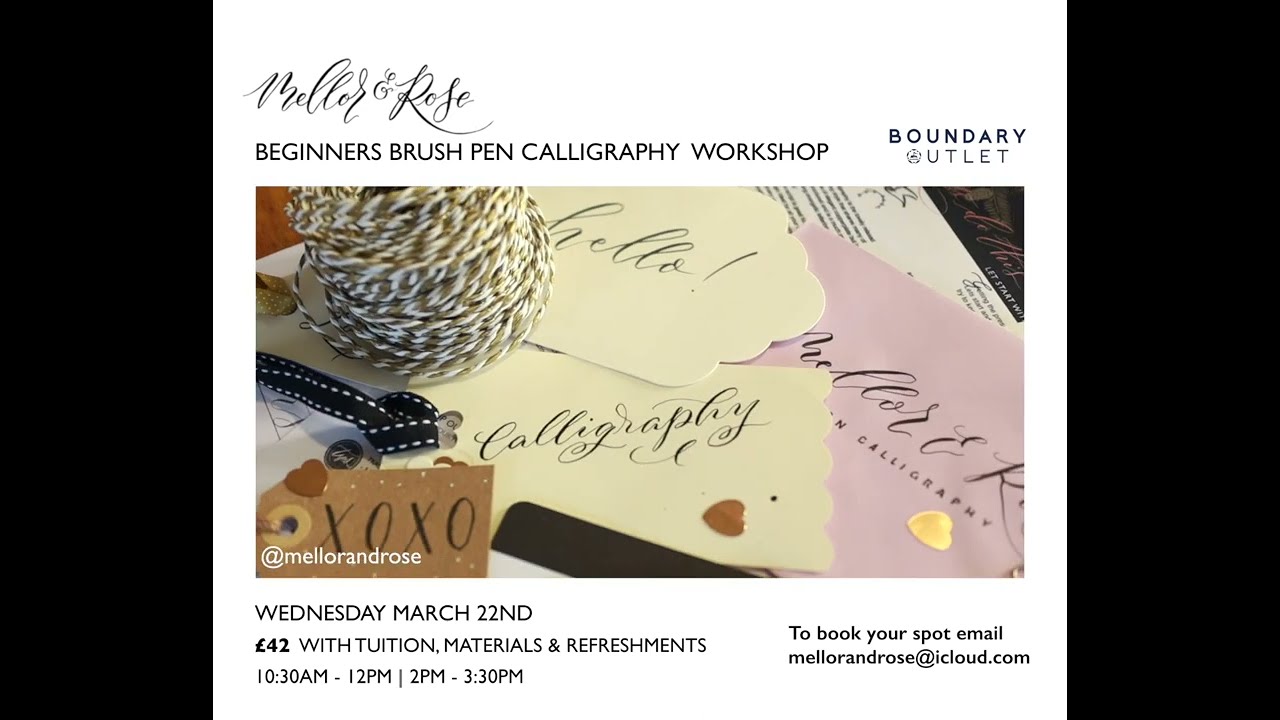 Brush Pen Calligraphy Workshop at Boundary Outlet March 22nd