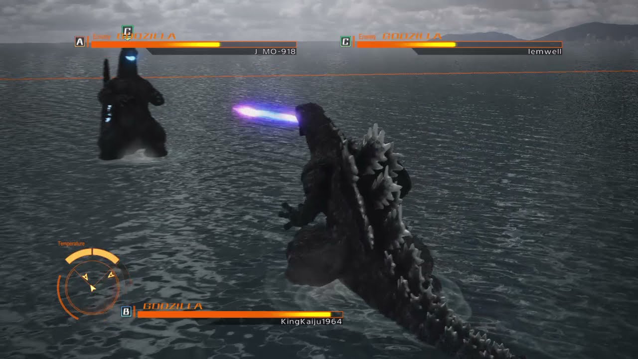 Godzilla PS4 Online Battles: 3 Godzilla (Spiral Breath) Battle